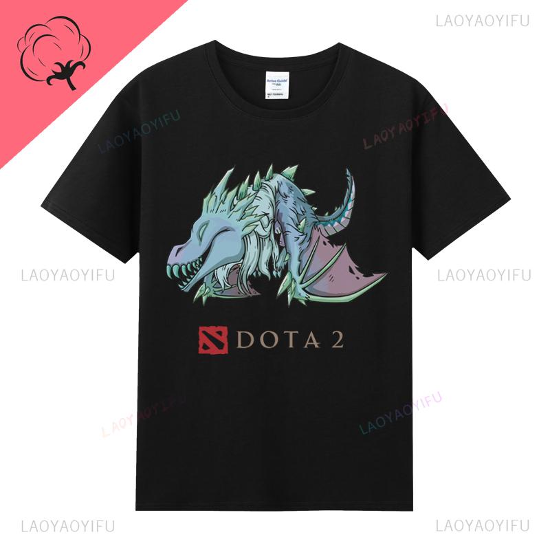 DOTA 2 Футболка Известная Игровая Футболка Одежда Мужская 100% Хлопок Круглый Вырез Повседневная Классическая Подарки для Геймеров Топы Футболки с Принтом
