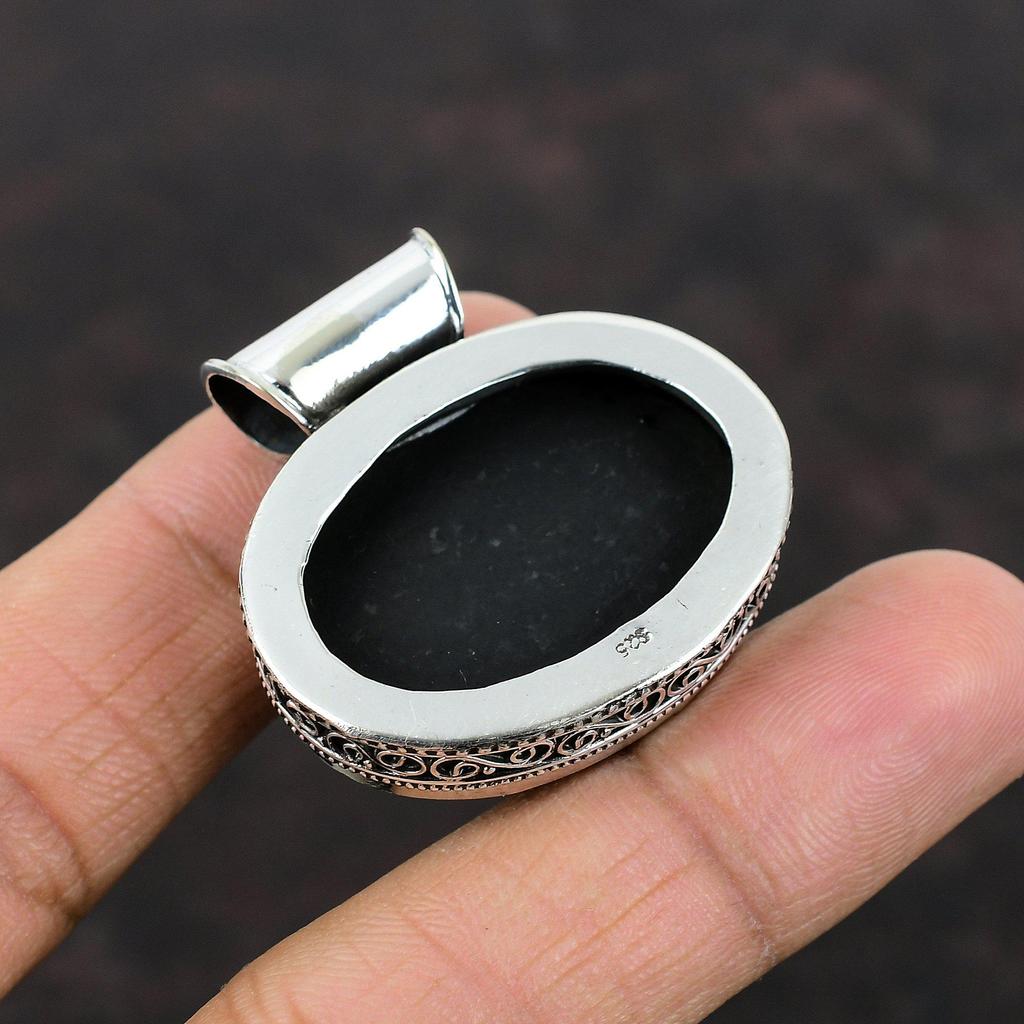 Abalone Shell Pendant Real Gemstone Pendant 925 Sterling Silver Pendant Vintage Pendant Abalone Shell Jewelry Handmade Birthstone Pendant