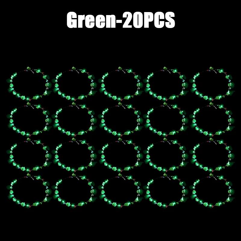 10/60 шт. Светящийся цветочный ободок Светодиодный цветочный венок Светящиеся цветочные венки Короны День рождения Свадьба Рождественское украшение 2024