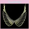 Fashionable Angel Retro Wing Pendant Women Metal Necklace For Travel And Gift