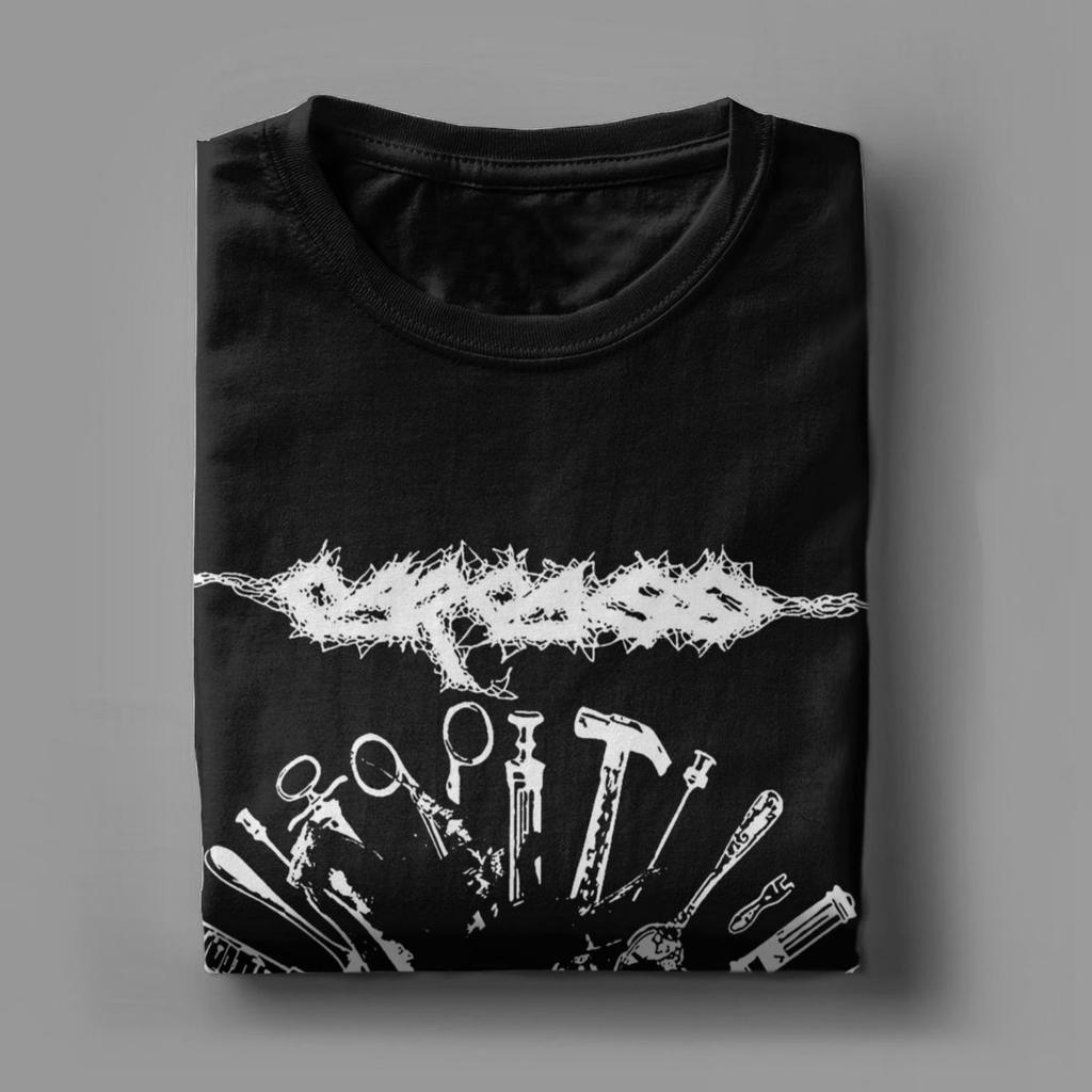 Футболка Carcass для мужчин из чистого хлопка, винтажные футболки с круглым вырезом, футболка с коротким рукавом, одежда больших размеров