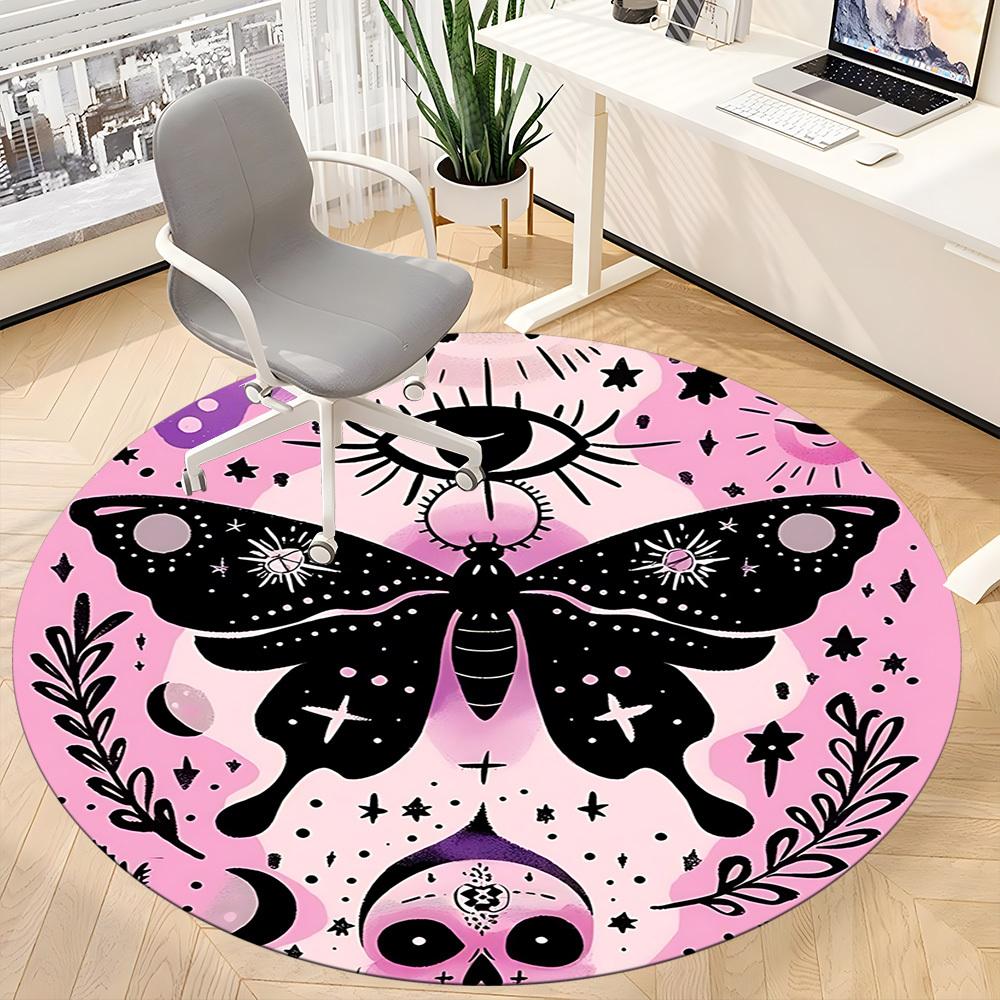 1pc Celestial Butterfly Carpet, Round Non Slip Durable Large Size Office Carpet, Suitable for Office