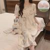 2024 Summer Short Sleeve Nightdress with Chest Pad – Cute Cloud Cotton Cartoon Princess Style