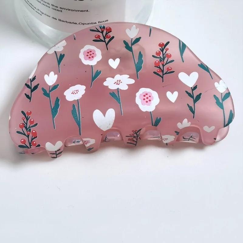 Модная заколка для волос с цветком, корейские темпераментные заколки для волос для женщин, красочная большая заколка для волос в форме акулы, женские аксессуары для волос