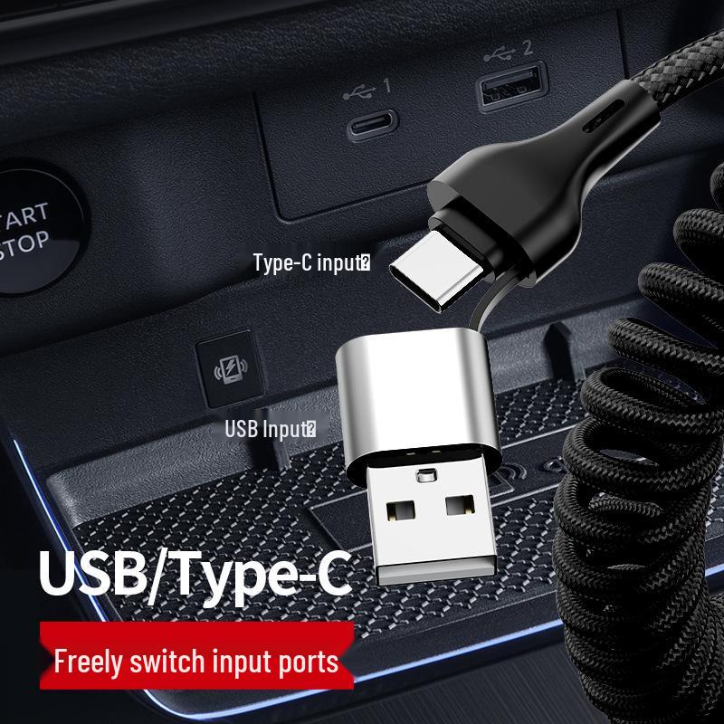 CarPlay Отражение экрана Светодиодный Светящийся Пружинный Выдвижной Индивидуальный Тип-C Зарядный Кабель