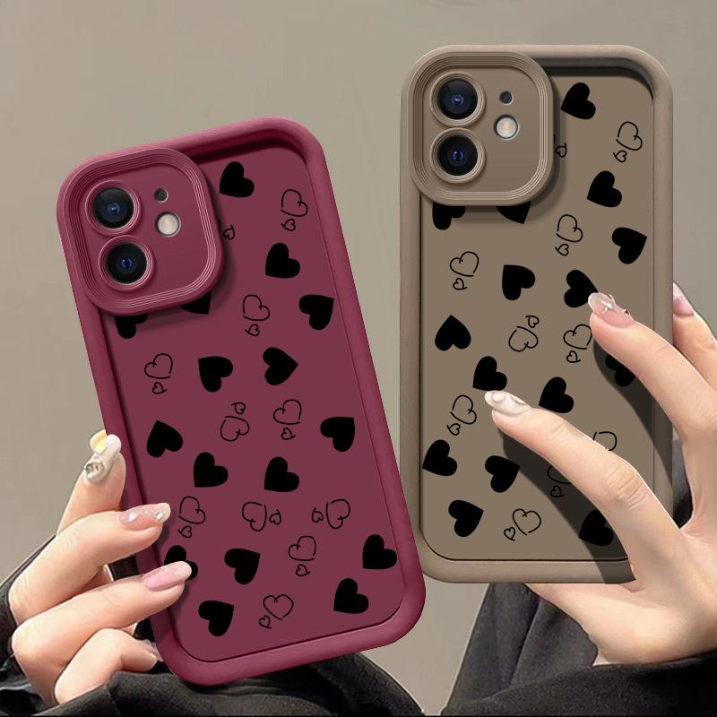 Противоударный чехол Love Hearts для iPhone 16 Pro 15 14 Plus 15 14 13 12 11 Pro Max Xr Xs X 8 7, защита объектива, мягкий чехол из ТПУ