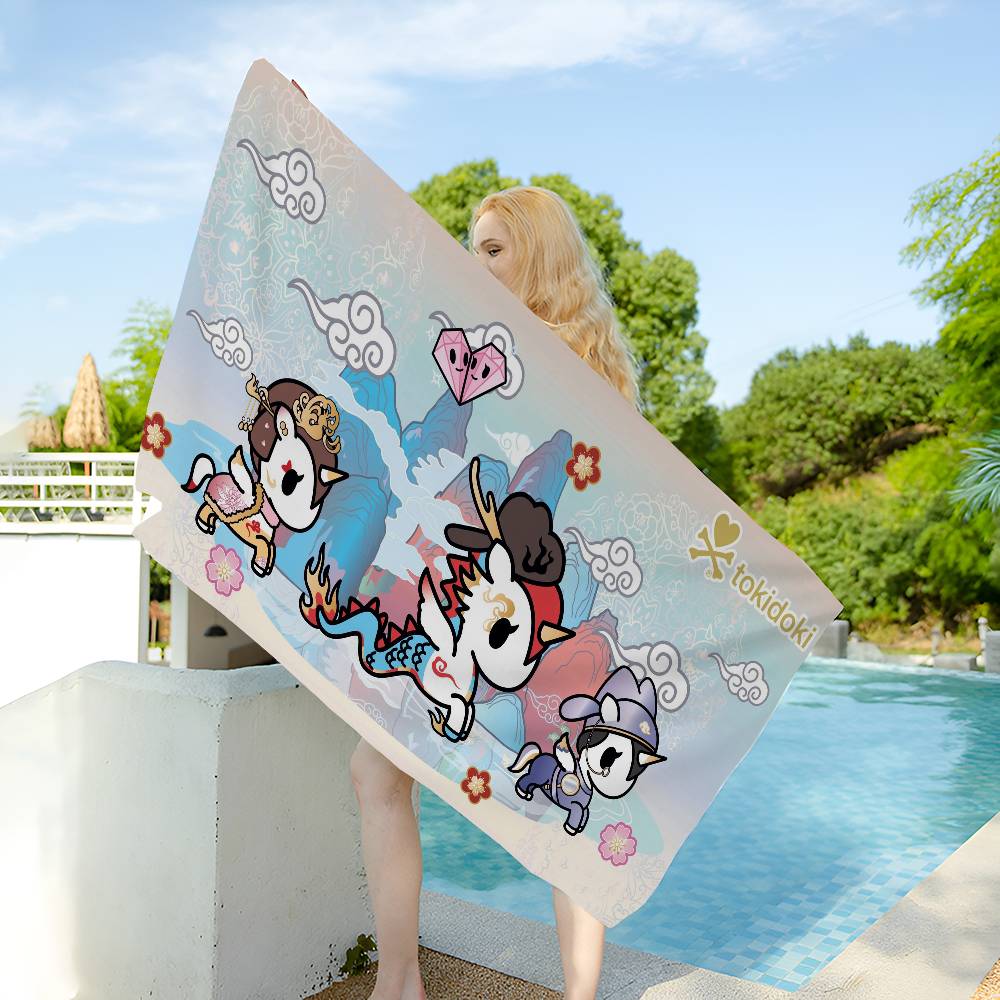 Japan Anime Tokidoki Big Microfiber Beach Towels Quick Dry Towel Sand Beach Towels Pool Towel for Travel Swim Pool Yoga