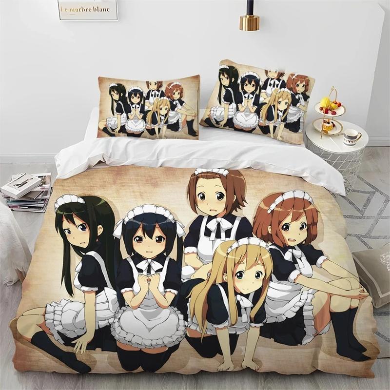 K-ON Kawaii Girls Anime Комплект постельного белья, пододеяльник, одеяло, комплект постельного белья, наволочка, размер King Queen Twin для мальчиков и девочек для взрослых