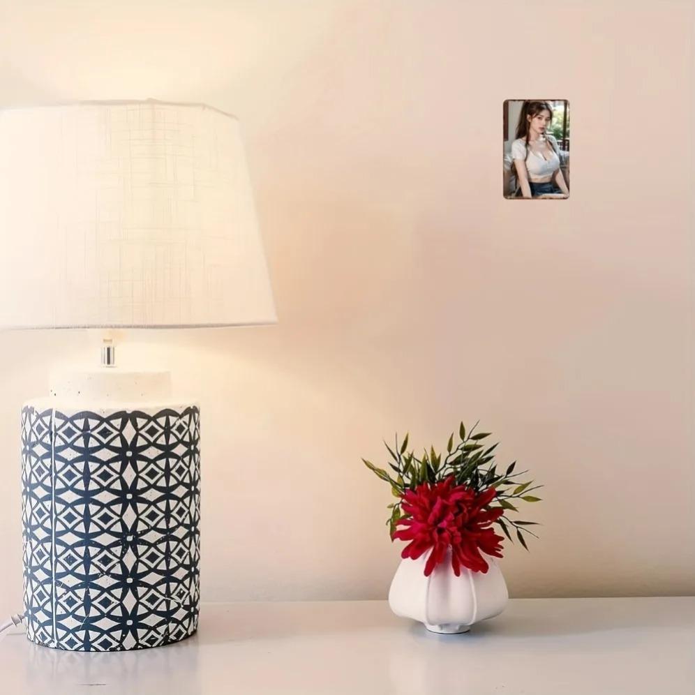 Винтажный металлический настенный декор Красивая девушка Ретро 2D-принт 8x12 дюймов Деревенский декор для дома, кухни, сада