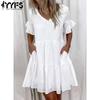 Women's Fashion Summer Spring Short Sleeve V-Neck Casual Dresses