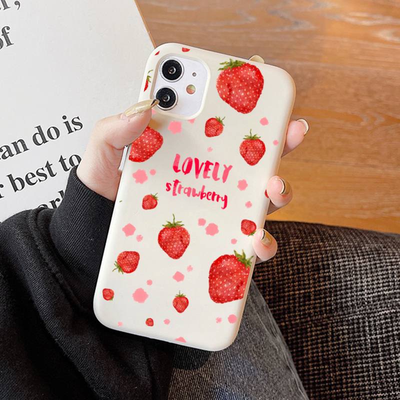 Чехол для телефона Персик клубника Мягкий однотонный для iPhone 11 12 13 mini pro XS MAX 8 7 6 6S Plus X XR