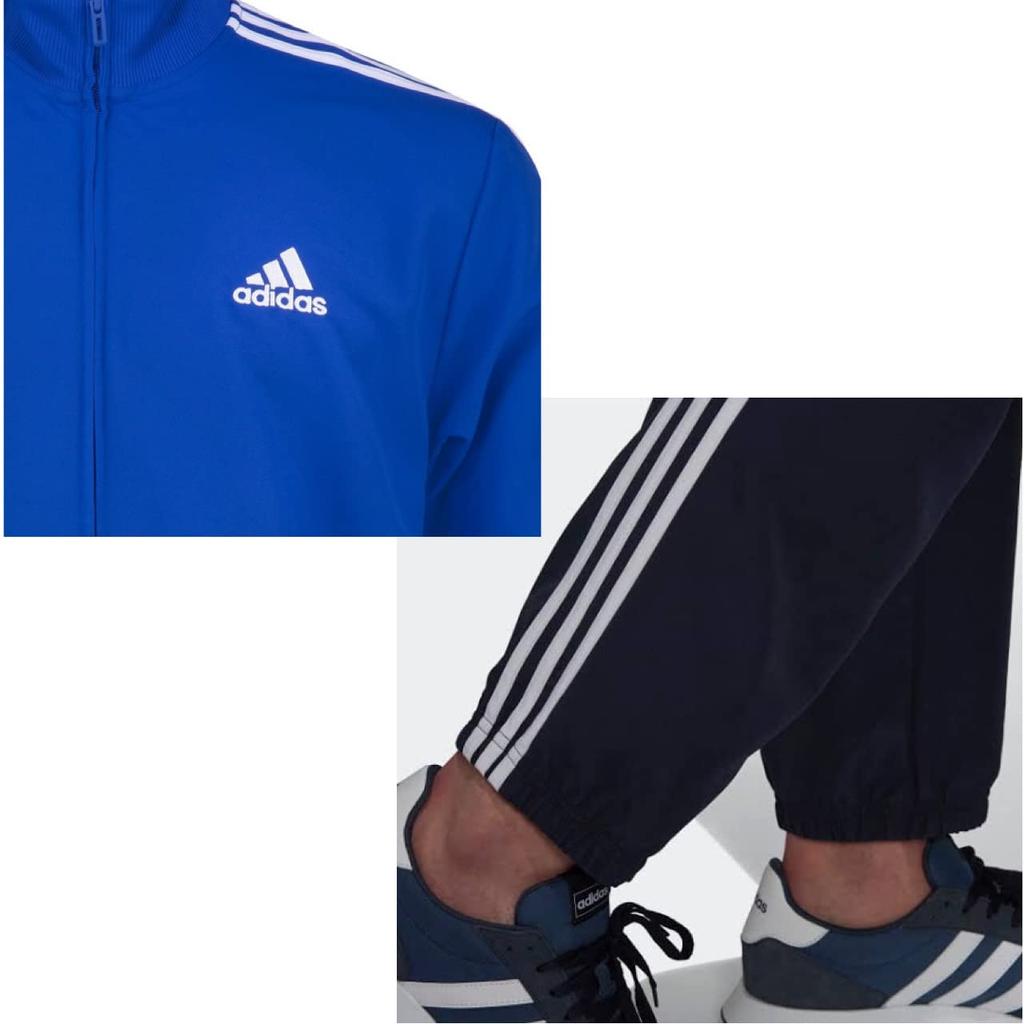 Adidas AEROREADY Essentials Regular Fit Size M Top and Bottom Blue 3-Stripes Tracksuit, Men's, (Height 167-173cm), Set, H12202,