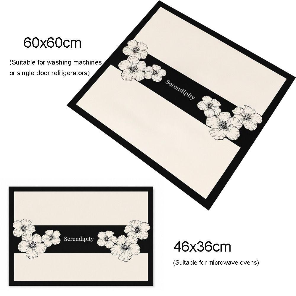 Floral Pattern Washing Machine Protector Mat Silicone Anti-Slip Dustproof Protector Mat  Home Decor