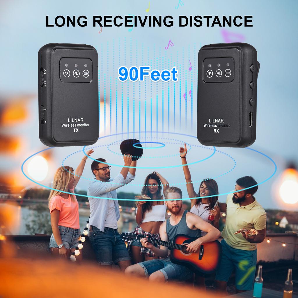 2.4G беспроводная система мониторинга ушей Беспроводная система IEM с передатчиком и приемником Автоматическое сопряжение Профессиональный монитор ушей для компьютера и телефона