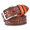 Belts for Men Vintage Genuine Leather High Quality Fashion Classic Casual Carved Flowers Jeans Men Belts Pin Buckle Strap HQ232