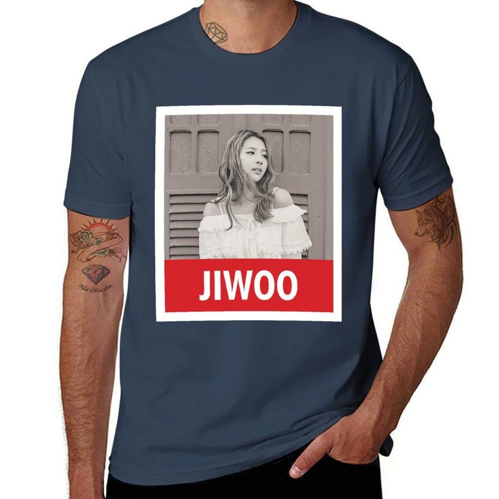 KARD JIWOO TShirt Basic Solid Color Casual Tee Shirt