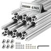 VEVOR 6PCS 2020 Aluminum Extrusion Profile, 78.74 Inch 2000 mm, T Slot European Standard Anodized Linear Rail, High-Strength Extruded Aluminum Rail
