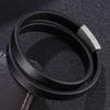 Trendy Multilayer Leather Men's Jewelry Silver Metal Clasp Simple Leather Rope Bracelet For Male Gifts BB1061