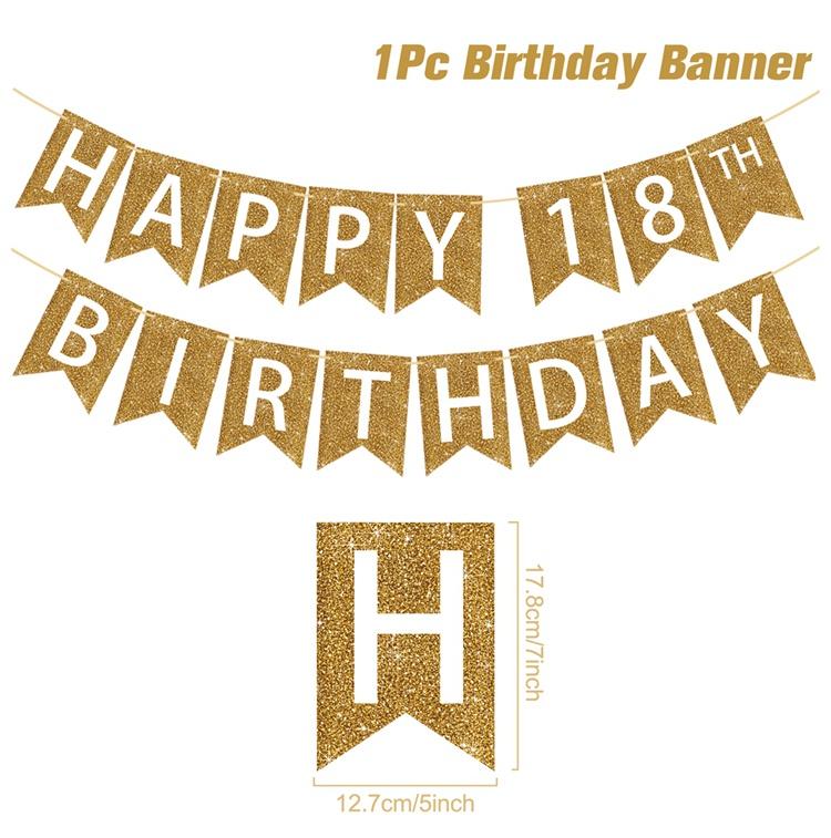 С днем рождения, подвесной флаг, баннер, блестящий, золотой, 30, 40, 50-й, флаг, гирлянда, баннер, товары для вечеринок для взрослых, день рождения