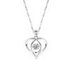 S999 Sterling Silver Pulsatile Heart Pendant Necklace Girls Japanese and Korean Style Heart-Shaped Accessories