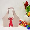 Bunny Easter Bag Felt Tote with Handle Basket Container for Party Supplies