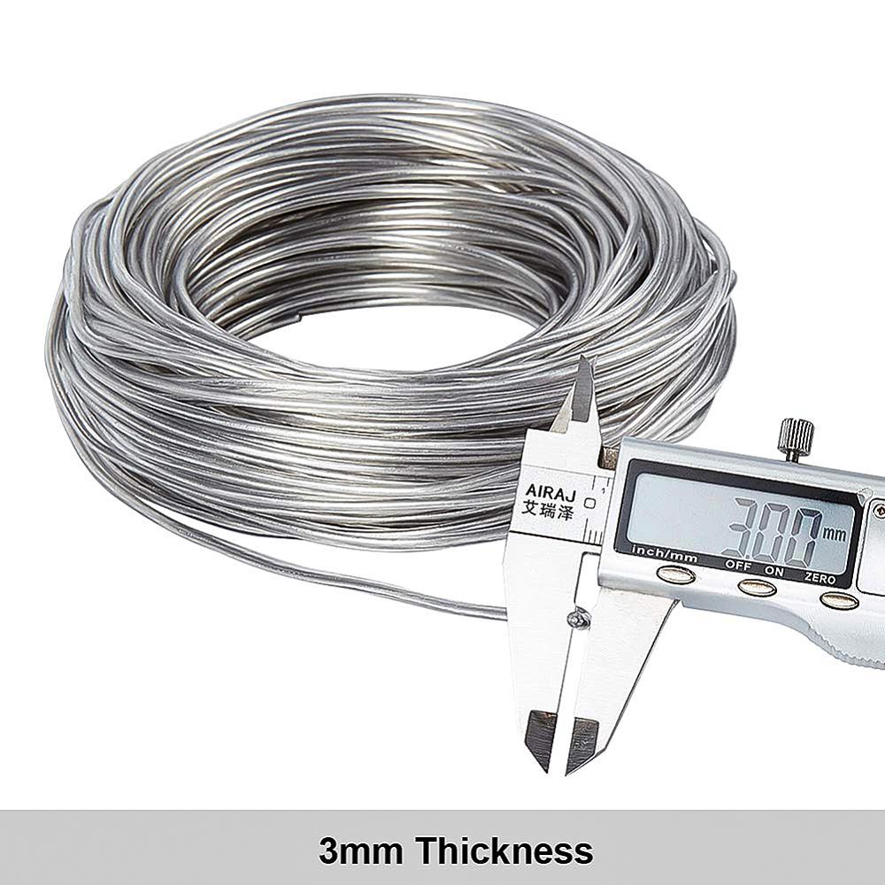 Rubber Covered Aluminum Wire, Bendable Metal Craft Wire, for Making Dolls Skeleton DIY Crafts, Platinum, 3mm