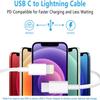 Быстрозарядный кабель данных USB C на Lightning, сертифицированный MFI, 20 Вт для 14 13 12 11 Pro Max Ipad, Белый зарядный шнур