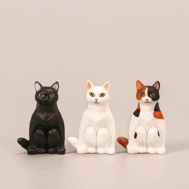 6 шт. Мультяшная фигурка кошки, имитация, украшение, животное, милые котята, фигурки, модели, орнамент, исцеляющие детские игрушки, для детских подарков