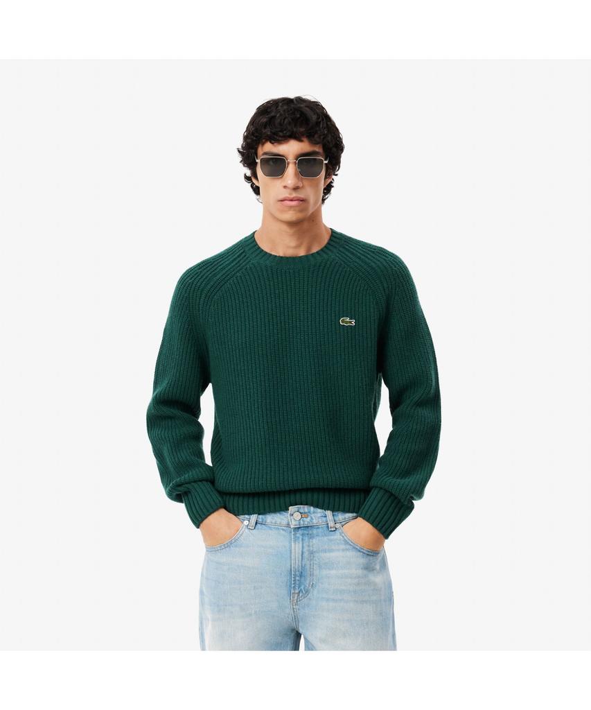 LACOSTE Men'S Rib Knit Wool Pullover Ah3142-54N Yzp