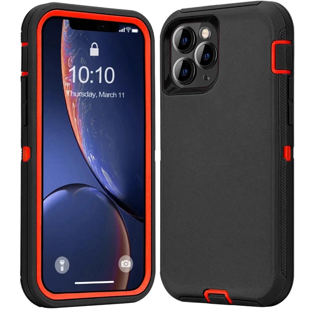 Гибридный сверхпрочный защитный чехол для iPhone 16 Pro Max 15 14 13 12 11 XR XS 7 8 Plus 3IN1 Otter Case Box Жесткий военный противоударный чехол с полной защитой