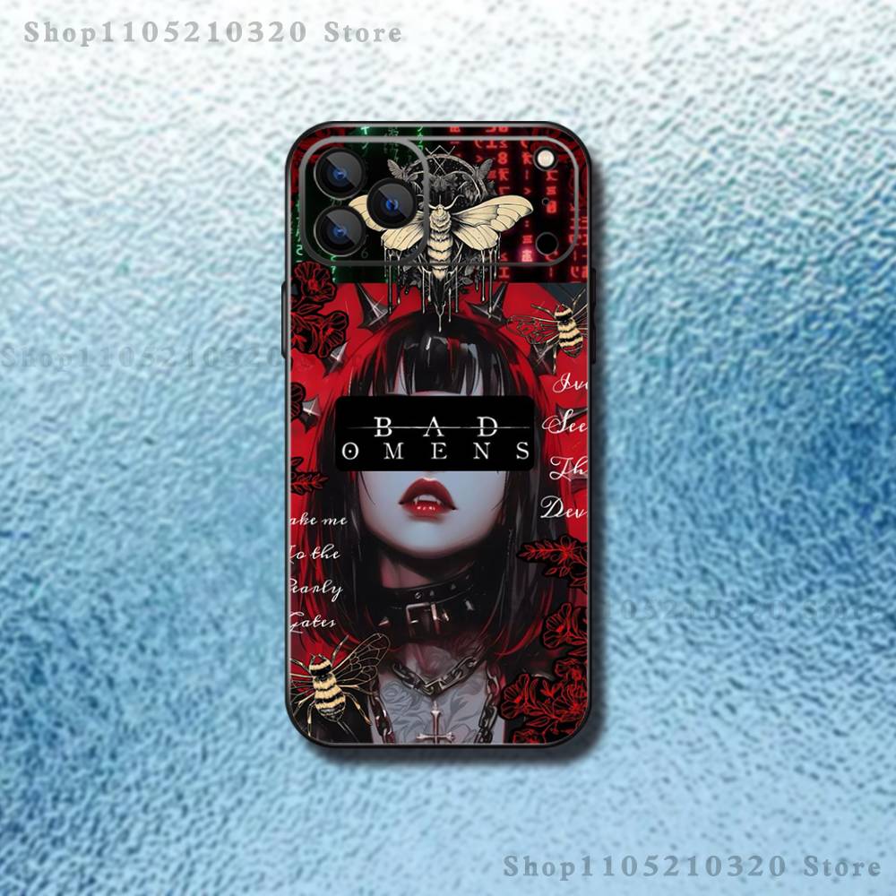 Группа B-Bad O-Omens Крутой Чехол Для Телефона Для iPhone 17,16,15,14,13,12,Pro,Max,Plus,E,SE4,Air,Mini Черный Мягкий Короб