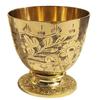 Set of 1 Pure Brass Glass Tumbler Volume 300 ML, Embossed Design for Drinking Serving Water, Yoga, Ayurveda