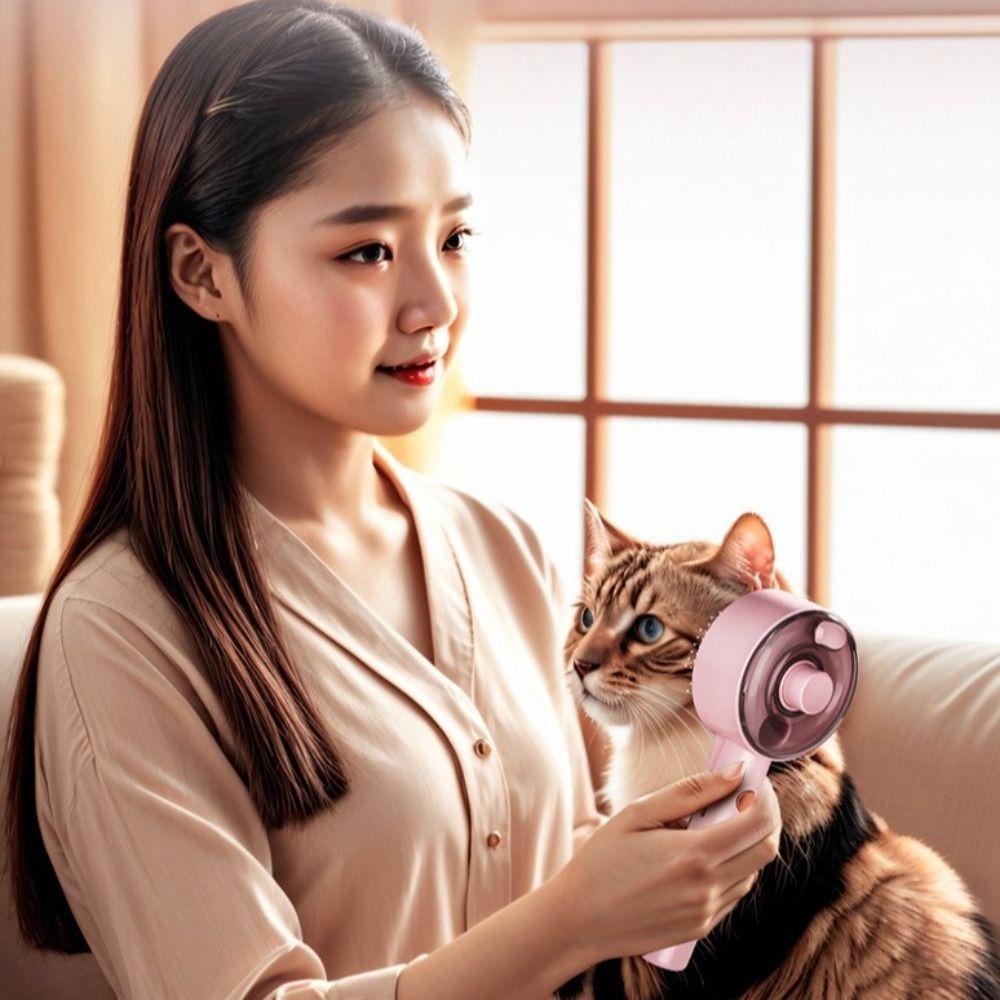 One Button Pet Cleaning Spray Adjustable Pet Grooming Comb Pet Electric Steam Brush For Grooming