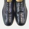 Сделано во Франции CLERGET Кожа Goodyear Welt Full Brogue Wingtip 42 / 26.0-26.5см / Черные Туфли(ИСПОЛЬЗОВАЛ)
