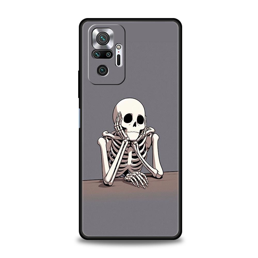 Чехол для телефона для Xiaomi Redmi Note 14 13 12 Pro Plus 5G 9S 9 10 11 4G 14C 13C 12C 10C 9C 9A Мягкий чехол Жесткий Розовый Фиолетовый Череп