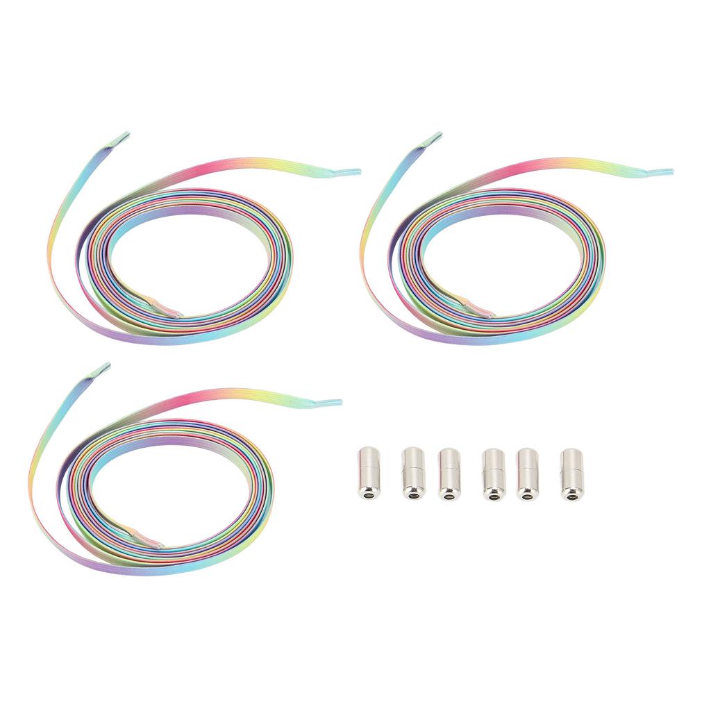 3 Sets Tieless Shoelaces 6 Elastic Shoe Laces 6 Tightly Buckles for Kids Adults Elderly#4