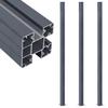VidaXL Fence Posts 3 Pcs Dark Grey 185 Cm Aluminium