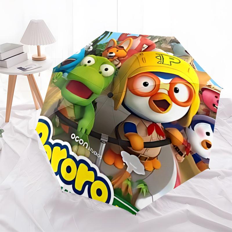 1 шт. Автоматический складной зонт Pororo, портативная складная конструкция, повседневный уличный аксессуар L1127081