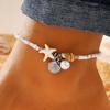 Boho Beach Anklet Bracelet Women Handmade Shell Beaded Foot Chain Adjustable Braided Conch Starfish Charm Anklet