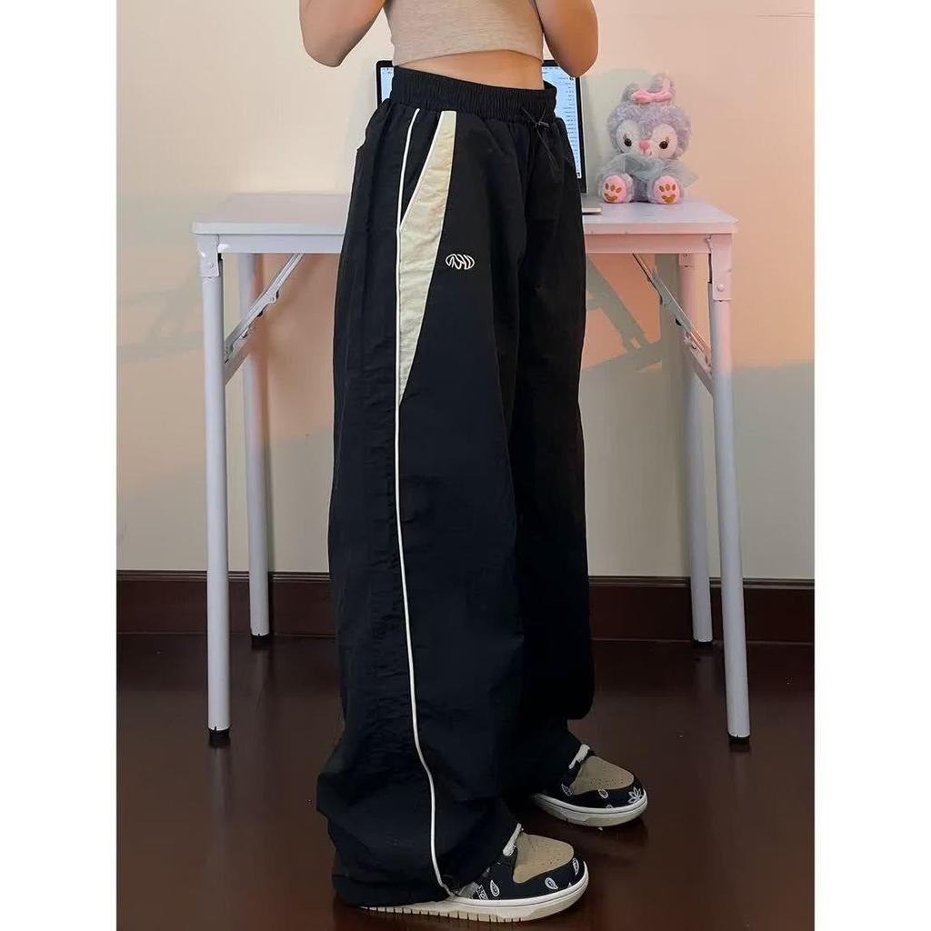 Harajuku Retro Hip Hop Joggers: Elastic Waist, High-Waist, Loose Wide Leg Sweatpants