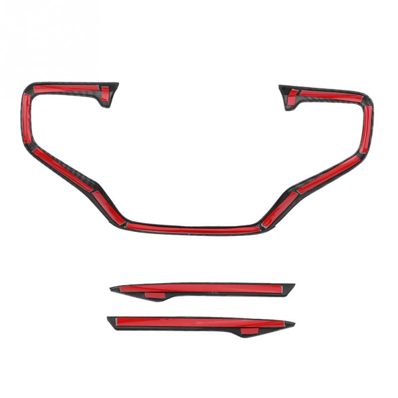 Для Honda Civic 10th 2016 2017 2018 3 шт. углеродное волокно стиль автомобильный руль рамка крышка отделка наклейки