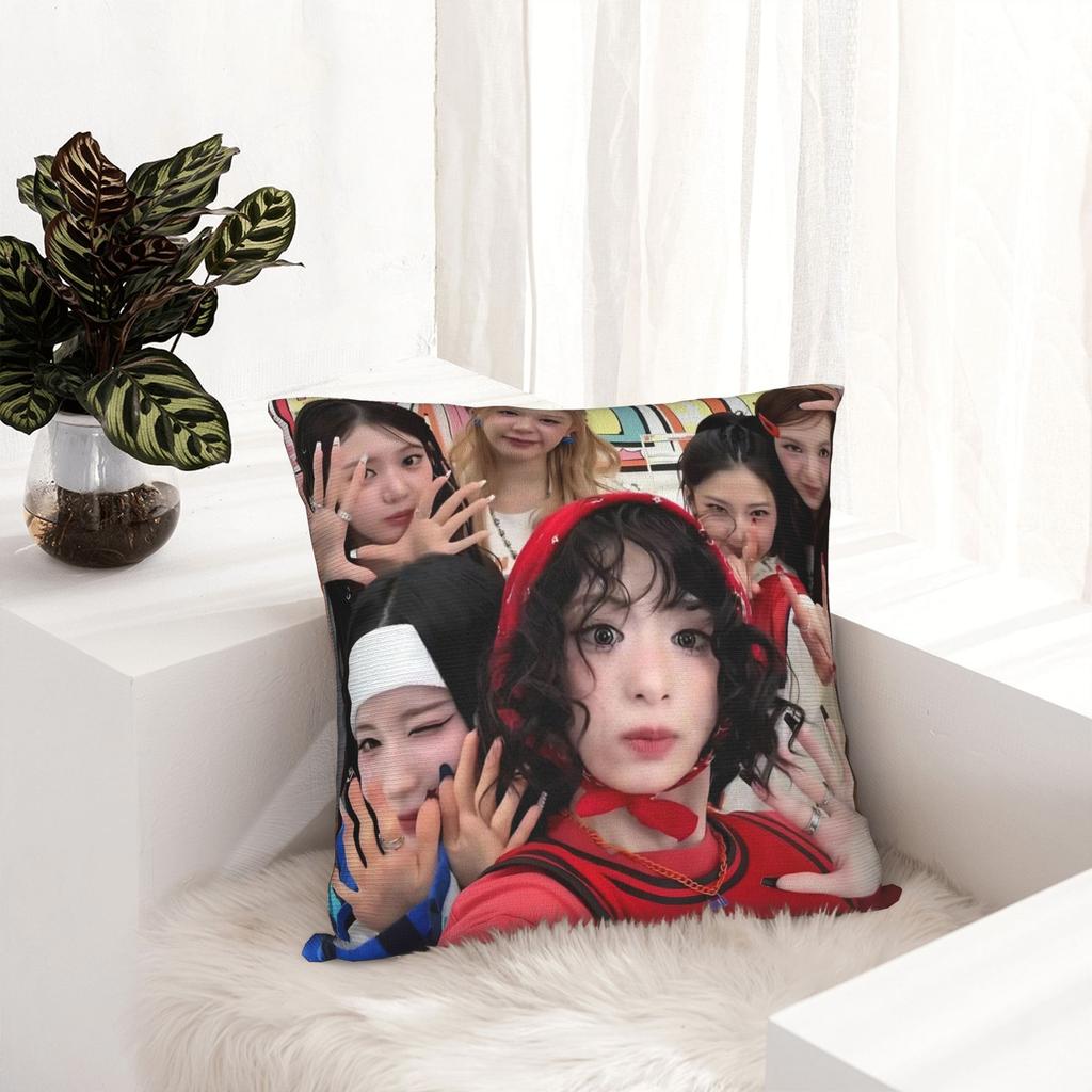 Подушка с принтом группы Babymonsters в стиле K-pop, мягкая наволочка из полиэстера, декоративная наволочка для подушки, домашний квадратный чехол 45*45 см