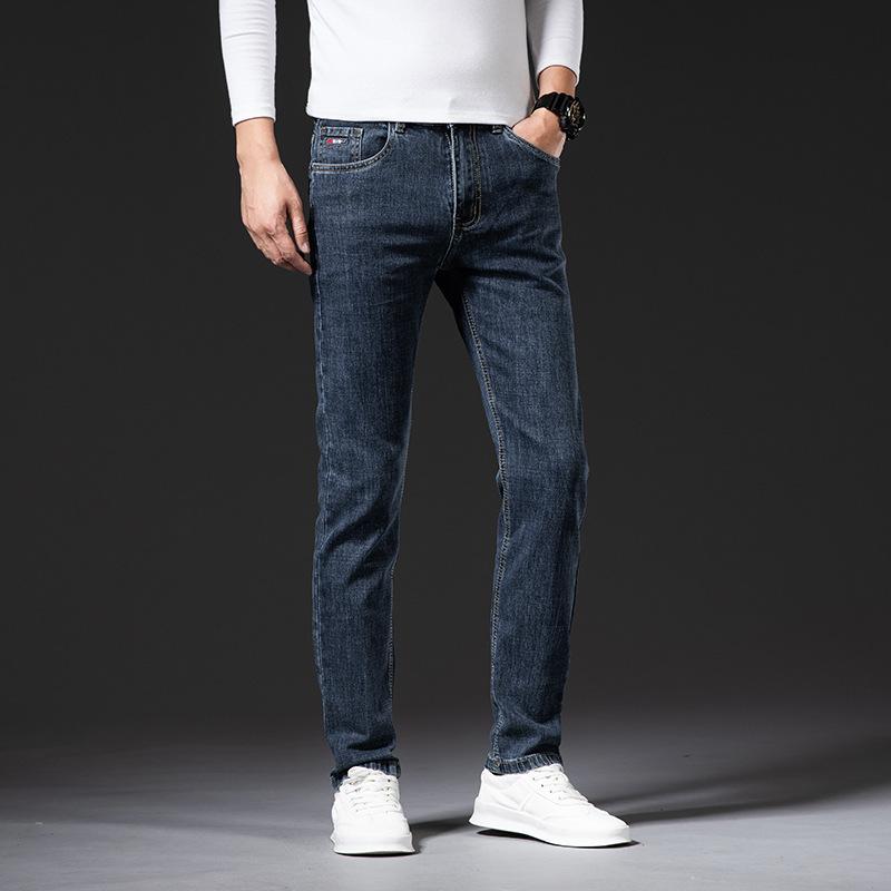 Autumn Men'S Stretch Jeans Thick Loose Small Straight Pants Men'S Versatile Casual Pants