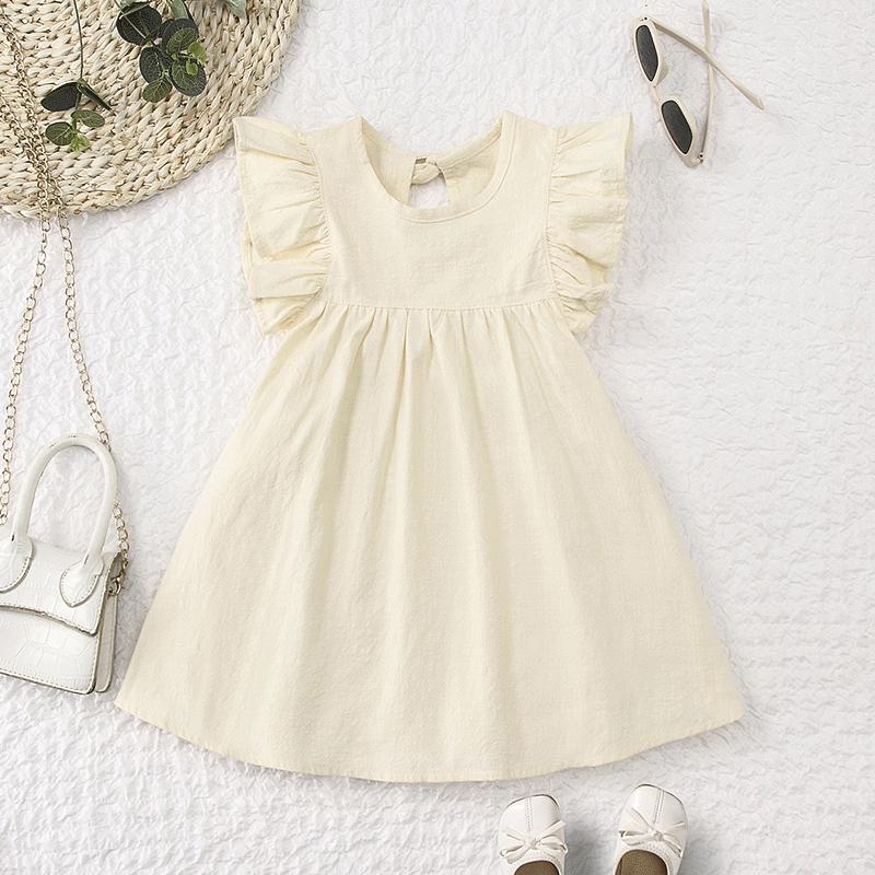 Летнее платье принцессы для девочки с рукавами-крылышками