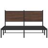 Metal Bed Frame without Mattress Brown Oak Effect 137 x 190 cm