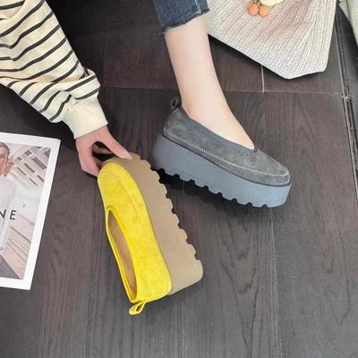 Маленькая и маленькая модная женская обувь Европейский стиль увеличение 6 см 2025 весна новая повседневная универсальная платформа темперамент одинарная обувь