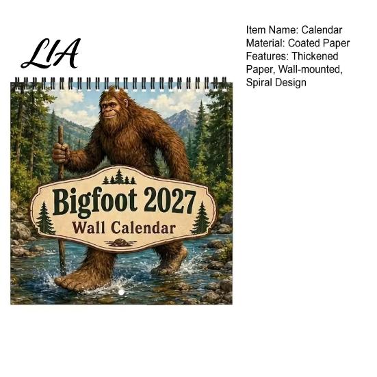 Ape Art Monthly Planner Savage Wall Calendar 2027, 12-Month Wilderness with Spiral Mounted Date Tracker Binding, Thick Paper Themed Organizer for Home