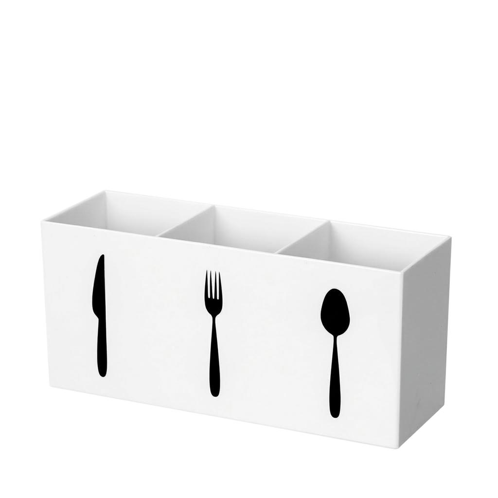 Cutlery Organizer Box with Separate Compartments for Knife Fork Spoon Storage Kitchen Drawer Utensil Holder Container
