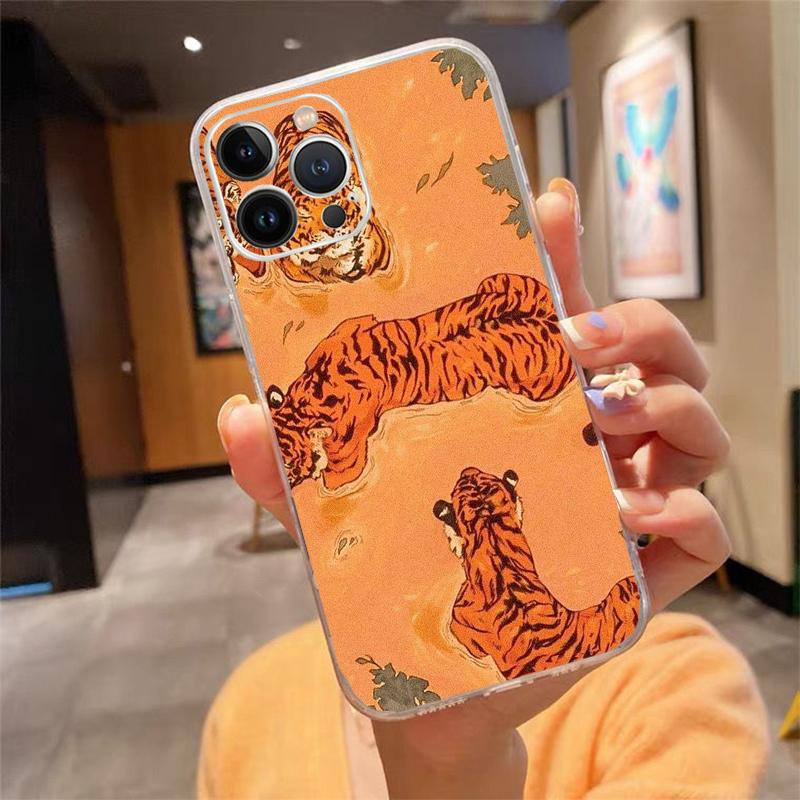 Японский тигр арт дизайн тату Чехол для телефона Carcasa Funda Для iPhone 17 Pro Max Air 16 15 14 13 Pro Max 15 16 Pro 15Plus Case