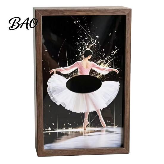 Tissue Box for Dining Table Walnut Wood Box, with Artistic Ballet Dancer Skirt Design, Design Multipurpose Paper Towel Holder Home Decor Entryway